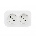 Розетка 2-м ОП Quteo 16А IP20 250В 2х2P+E с заземл. защ. шторки бел. Leg 782237