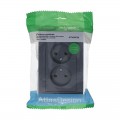 Розетка 2-м СП AtlasDesign 16А IP20 без заземл. в сборе грифель SchE ATN000720