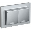 Розетка 2-м СП BRITE РСбш12-3-44-БрА 16А в сборе IP44 с крышкой алюм. IEK BR-R26-16-44-K47-F