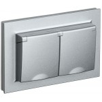 Розетка 2-м СП BRITE РСбш12-3-44-БрА 16А в сборе IP44 с крышкой алюм. IEK BR-R26-16-44-K47-F
