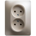 Розетка 2-м СП Glossa 16А IP20 250В без заземл. в сборе перламутр. SchE GSL000620