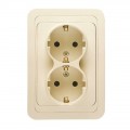 Розетка 2-м СП Mimoza 16А IP20 с заземл. крем./крем. Makel 25082
