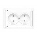 Розетка 2-м СП Валери 16А IP20 без заземл. защ. шторки бел. UNIVersal В0102x