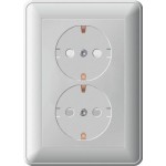 Розетка 2-м СП W59 16А IP20 с заземл. защ. шторки в сборе шампань SchE RS16-255-48