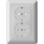 Розетка 2-м СП W59 16А IP20 с заземл. защ. шторки в сборе сл. кость SchE RS16-255-28