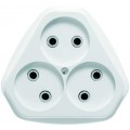 Розетка 3-м СП РС10-394 10А IP20 бел. Кунцево 5928