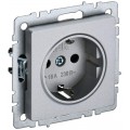 Розетка BRITE РС14-1-0-БрА 16А с заземл. защ. шторки алюм. IEK BR-R14-16-K47