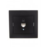 Розетка компьютерная 1-м СП Mira RJ45 черн. бархат LEZARD 701-4242-139