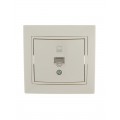 Розетка компьютерная 1-м СП Mira RJ45 крем./крем.. LEZARD 701-0303-139