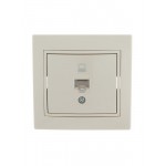 Розетка компьютерная 1-м СП Mira RJ45 крем./крем.. LEZARD 701-0303-139