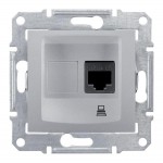 Розетка компьютерная 1-м СП Sedna RJ45 кат.5E UTP неэкранир. механизм алюм. SchE SDN4300160