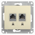 Розетка компьютерная 2-м Glossa RJ45 кат.5E механизм беж. SchE GSL000285KK