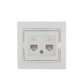 Розетка компьютерная 2-м СП Mira RJ45 бел./бел. LEZARD 701-0202-141