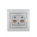 Розетка компьютерная 2-м СП Mira RJ45 сер. метал. LEZARD 701-1010-141