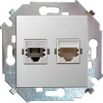 Розетка компьютерная 2-м СП Simon15 RJ45 кат.5E Systimax механизм бел. Simon 1591593-030