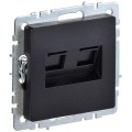 Розетка компьютерная двойная СП RJ45 кат.5E BRITE РК10-2-БрЧ черн. IEK BR-K20-1-K02
