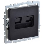 Розетка компьютерная двойная СП RJ45 кат.5E BRITE РК10-2-БрЧ черн. IEK BR-K20-1-K02