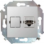 Розетка компьютерная СП Simon15 RJ45 кат.5E Systimax механизм бел. Simon 1591598-030