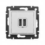 Розетка USB 2-м СП Valena бел. Leg 770470