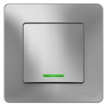 Выключатель 1-кл. СП Blanca 10А IP20 (сх. 1) 250В с подсветкой алюм. SchE BLNVS010113