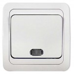 Выключатель 1-кл. СП Classico 10А IP20 с подсветкой 2121 бел. ASD / IN HOME 4680005959853