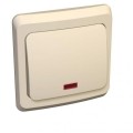 Выключатель 1-кл. СП Этюд 10А IP20 с подсветкой крем. SchE BC10-005K