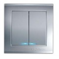 Выключатель 2-кл. СП Бриллиант 10А IP20 с подсветкой серебр. UNIVersal 7949667