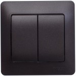 Выключатель 2-кл. СП Glossa 10А IP20 (сх. 5) 10AX в сборе шоколад. SchE GSL000852