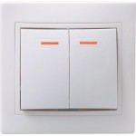 Выключатель 2-кл. СП Кварта 10А IP20 ВС10-2-1-КБ с индикацией бел. IEK EVK21-K01-10-DM