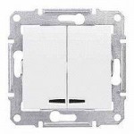 Выключатель 2-кл. СП Sedna 10А IP20 (сх. 5а) 250В с син. подсветкой механизм бел. SchE SDN0300321