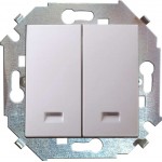 Выключатель 2-кл. СП Simon 15 16А IP20 с подсветкой винт. зажим механизм бел. Simon 1591392-030
