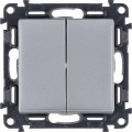 Выключатель 2-кл. СП Valena Life 10А IP20 250В с лиц. панелью безвинт. зажимы механизм алюм. Leg 752605