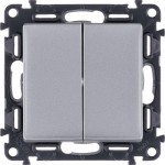 Выключатель 2-кл. СП Valena Life 10А IP20 250В с лиц. панелью безвинт. зажимы механизм алюм. Leg 752605