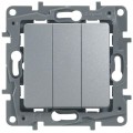 Выключатель 3-кл. СП Etika Plus 10А IP20 250В 10AX винт. зажимы механизм алюм. Leg 672413