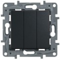 Выключатель 3-кл. СП Etika Plus 10А IP20 250В 10AX винт. зажимы механизм антрацит Leg 672613